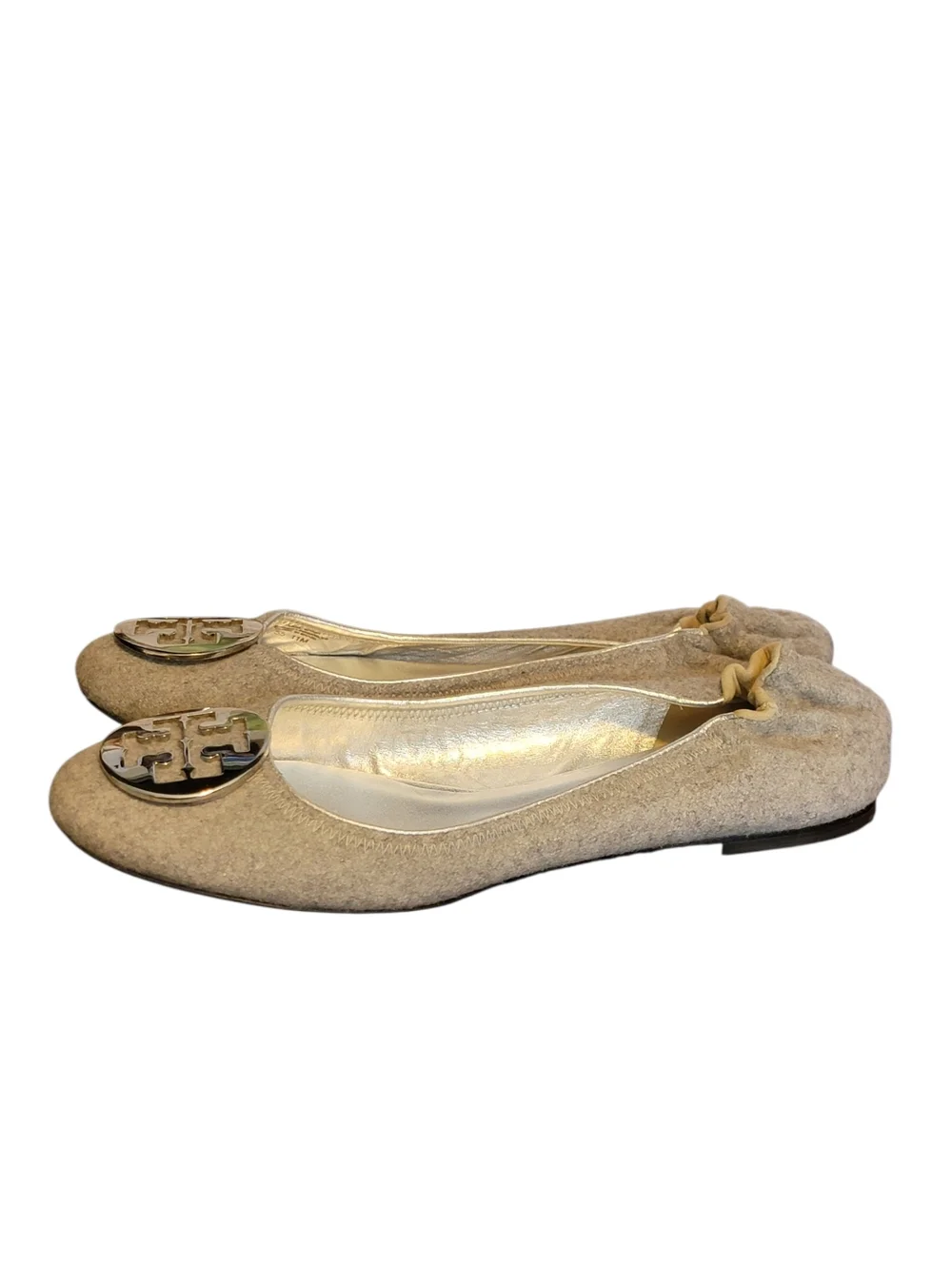 Tory Burch‎ Reva Gray Silver Wool Ballet Flats Shoes 11M